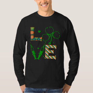 Camiseta Amor Estetoscópio Seringa Enfermeira Vida Dia de S