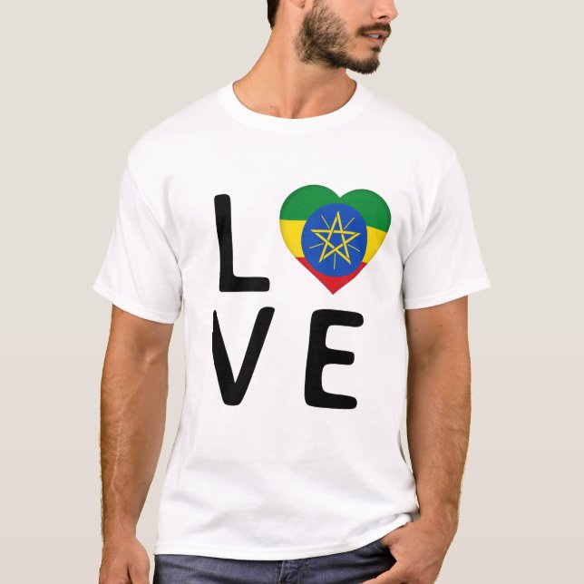 Camiseta Amor - Etiópia Flag (Frente)