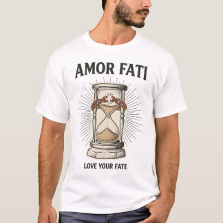 Camiseta Amor Fati Relógio de Areia Stoico Correntes Quebra