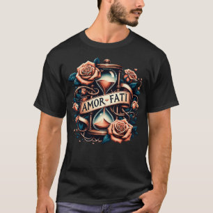 Camiseta Amor Fati Rosa Time Hourglass Filosofia