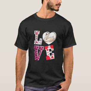 Camiseta Amor Fazenda Swan Animal Girls Boys Oferece Valen