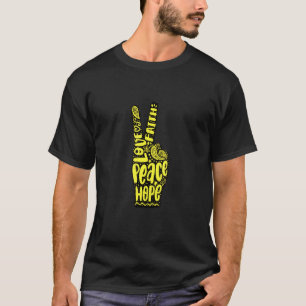 Camiseta Amor Fé Paz Esperança Sinais de Mão