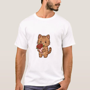 Camiseta Amor Felino Floral Em Caixa
