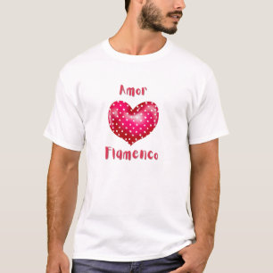 Camiseta Amor Flamenco Red Heart com Bolinhas Passion