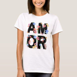 Camiseta Amor Floral Primavera Cute Love Romantic Watercolo
