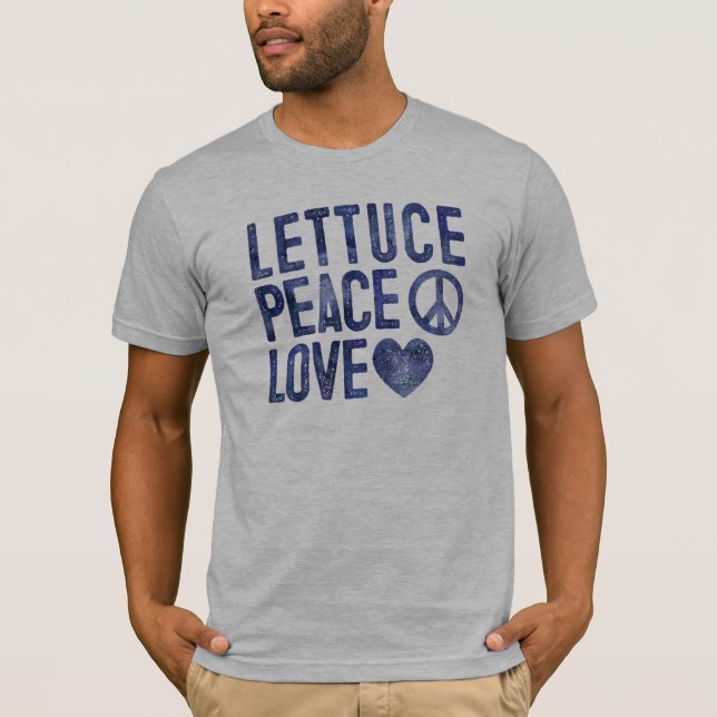 Camiseta Amor Foodie da paz da alface (Frente)