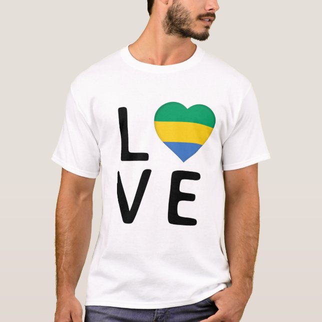 Camiseta Amor - Gabão Flag (Frente)