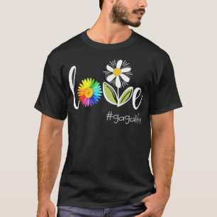 Camiseta amor Gaga life flower art belo rádio floral
