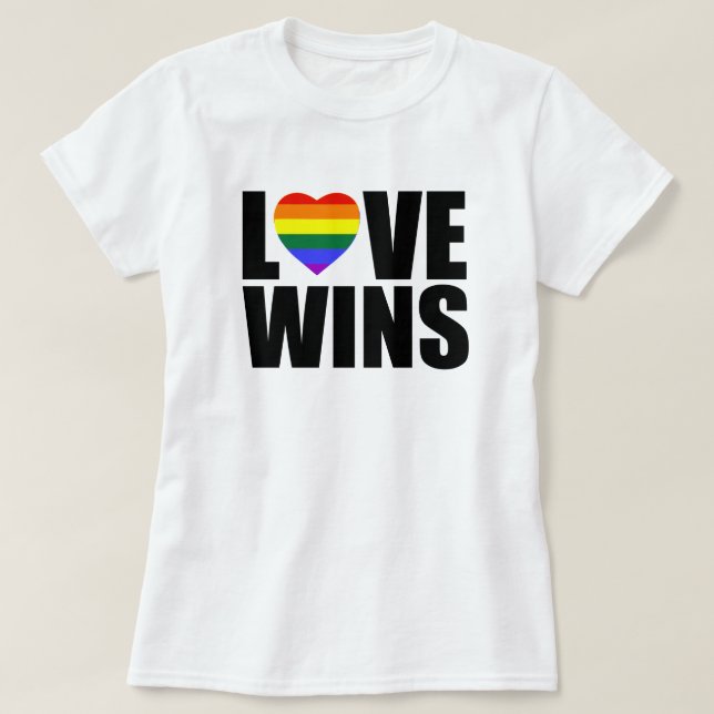 CAMISETA AMOR GANHA! CELEBRE A IGUALDADE DOS CASAMENTOS! #L (Frente do Design)