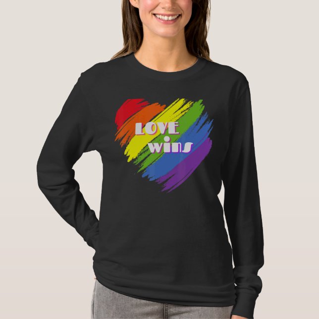 Camiseta Amor ganha Orgulho gay Mês de Coração Lgbt (Frente)
