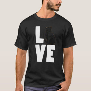 Camiseta Amor Gato Preto Animal de Estimação Gatos Pretos
