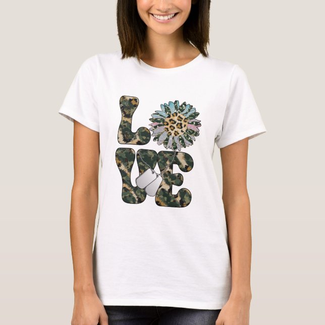 Camiseta Amor Girassol Militar (Frente)
