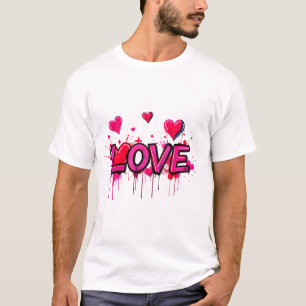 Camiseta 🎨 Amor Grafite - Bold & Urban Heartbeat!