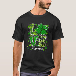 Camiseta Amor Grampa Xadrez Verde Dia de São Patrício Leo