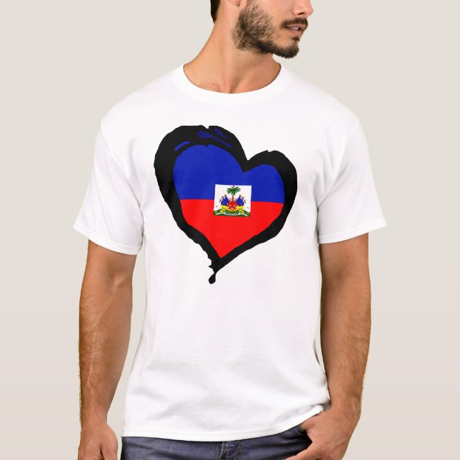 Camiseta amor Haiti do coração (Frente)