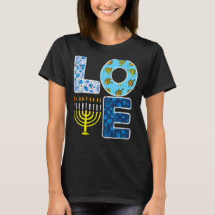 Camiseta Amor Hanukkiah Menorah Judeu Hanukkah Chanukah Men
