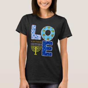 Camiseta Amor Hanukkiah Menorah Judeu Hanukkah Chanukah Men