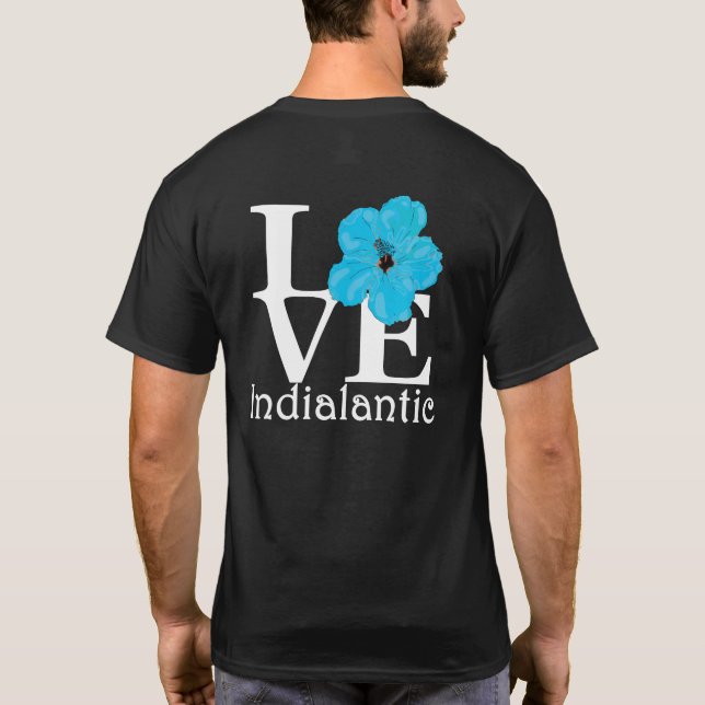 Camiseta AMOR Hibisco Azul Indialânico (Verso)