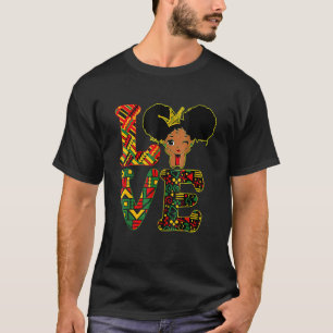 Camiseta AMOR História Negra Mês Forte Criança Africana Gi