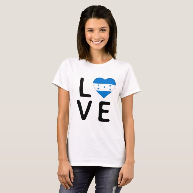 Camiseta Amor - Honduras Flag (Frente Completa)