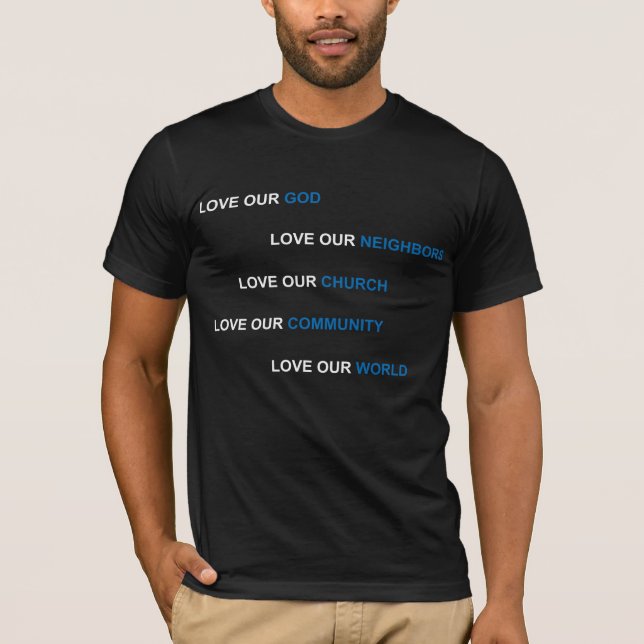 CAMISETA AMOR IGREJA T SHIRT INGLÊS (Frente)