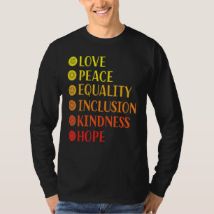 Camiseta Amor, igualdade de paz, esperança, ioga