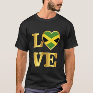 Camiseta AMOR Jamaica Dia da Independência Coração Jamaican