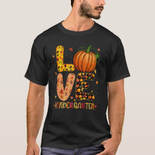 Camiseta Amor Jardim de Infância Feliz Queda Ação de Graças