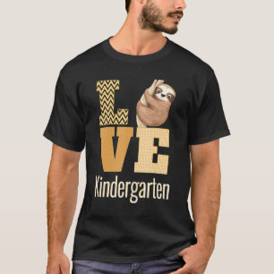 Camiseta Amor Jardim de Infância Preguiça Kinder Professor