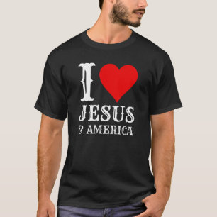 Camiseta Amor Jesus E América Orgulhosos Cristão Americano 