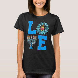 Camiseta Amor judia Daisy Hanukkah Chanukah Mulheres Menina