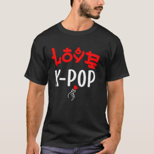 Camiseta Amor K-Pop Coreano Estilo de Design Fofo Coreia K-