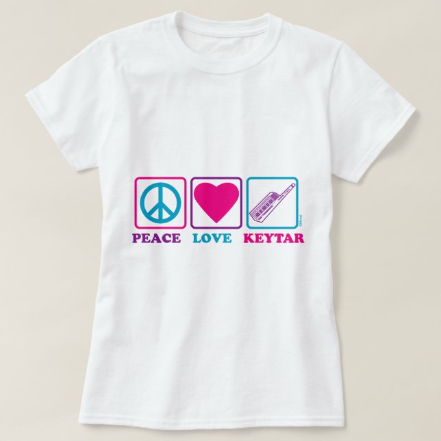 Camiseta Amor Keytar da paz (Frente do Design)