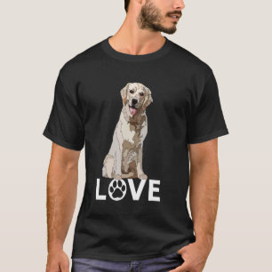Camiseta Amor Labradores Amarelos Amante do Golden Labrador