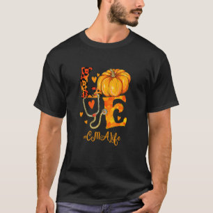 Camiseta Amor Leopard Pumpkin Cma Life Call Ação de Graças