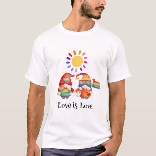 Camiseta Amor LGBTQ bonito é Amar Arco-Íris Colorido