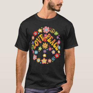 Camiseta AMOR LIBERDADE DE PAZ 60s 70s Tie Dye Hippie
