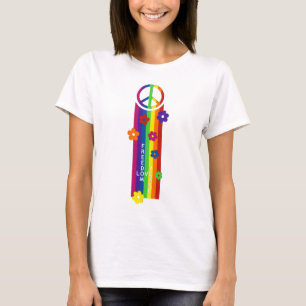 Camiseta AMOR LIBERDADE DE PAZ Flores