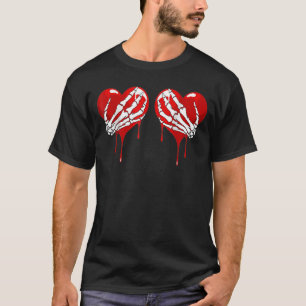 Camiseta Amor Louco Machuca Dor Cardíaca Quebrada Esqueleto