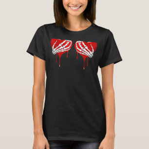 Camiseta Amor Louco Machuca Dor Cardíaca Quebrada Esqueleto