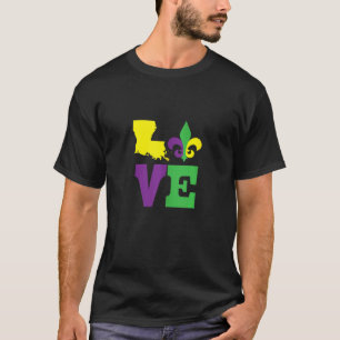 Camiseta Amor Louisiana Mardi Gras Cute T Shirt Fleur De Li