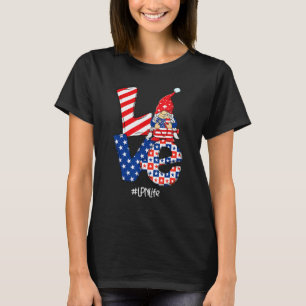 Camiseta Amor Lpn Vida Enfermeira Estetoscópio Patriota 4 D