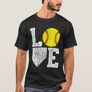 Camiseta Amor Mãe Pai de Softbol