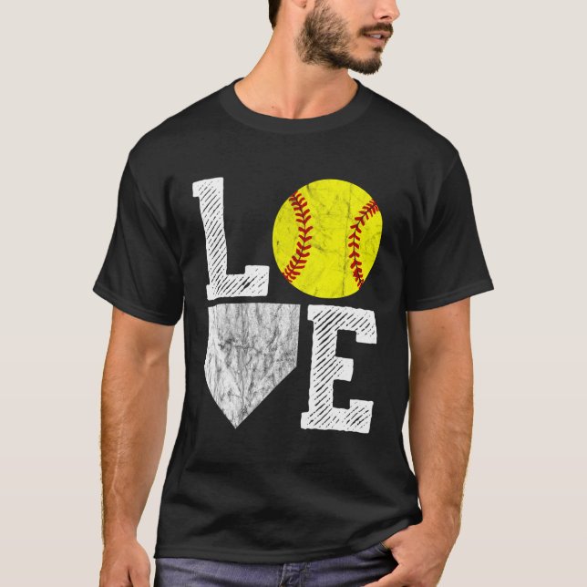 Camiseta Amor Mãe Pai de Softbol (Frente)