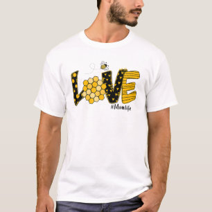 Camiseta Amor Mãe Vida Feliz Primavera Querida Mães Bumbleb