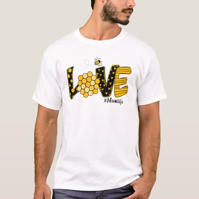 Camiseta Amor Mãe Vida Feliz Primavera Querida Mães Bumbleb (Frente)