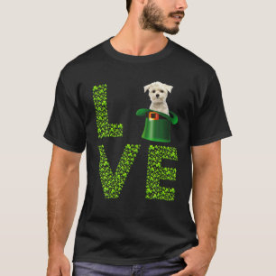Camiseta Amor Maltês Leprechaun Lover Shamrock Rua Patrick'