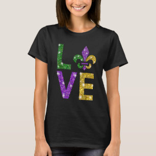 Camiseta Amor Mardi Gras Fleur De Lis Carnaval Gir