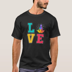 Camiseta Amor Meditação De Flor Yoga Lotus Pose Yoga Life