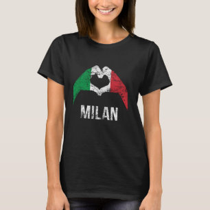 Camiseta Amor Milão Itália Flag Proud Vintage Italiano Holi